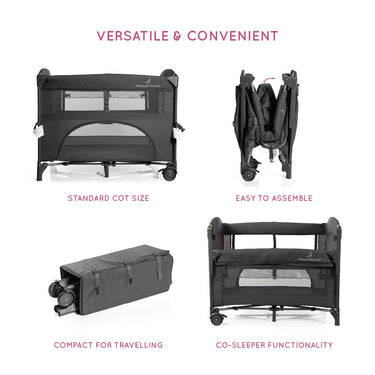 2-in-1 Camp Cot & Co Sleeper – Dark Grey